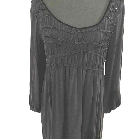 Studio M Tops - Studio M - Smocked Babydoll Tunic Blouse Black - Extra Large